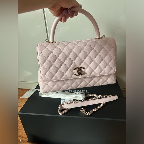 Chanel Caviar Quilted Coco Handle Light Pink - Picture 8 of 11